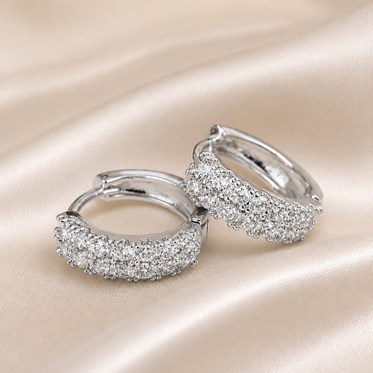 Orecchini Vintage in Oro Bianco con Micro Zirconia