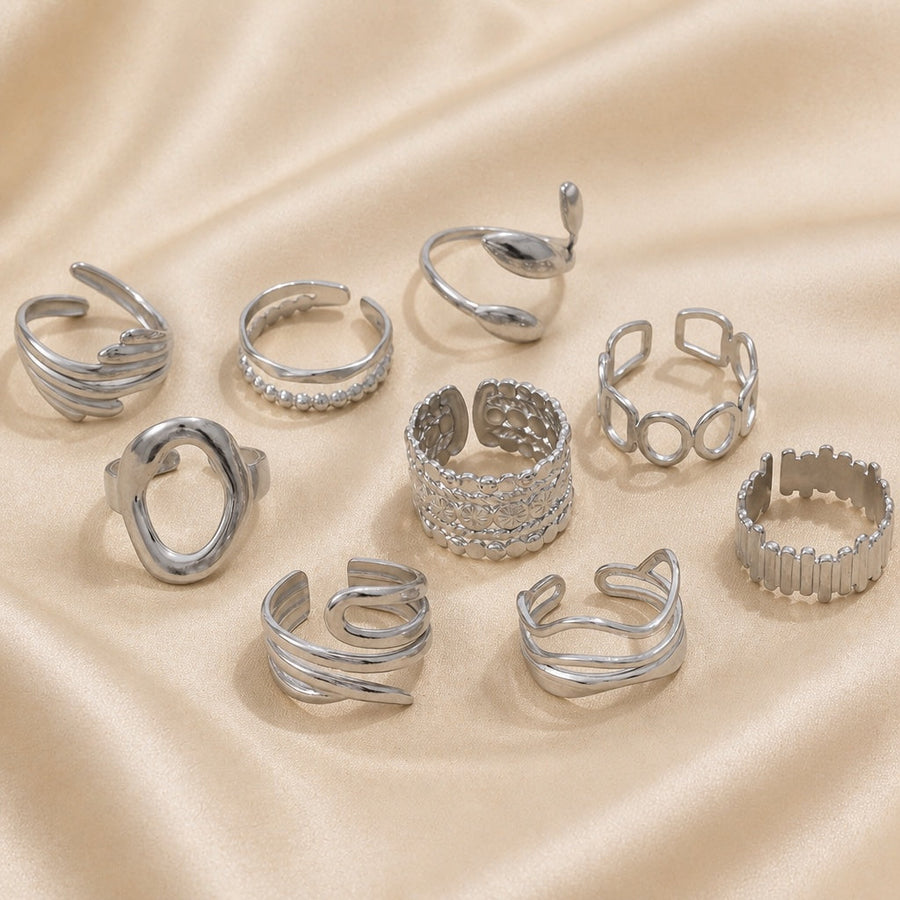 Anello vintage impilabile in oro bianco