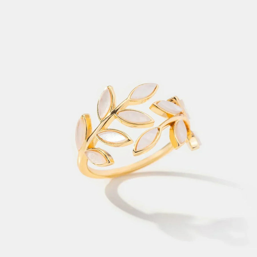 Anello Aperto a Foglia Delicata Neraya | Oro
