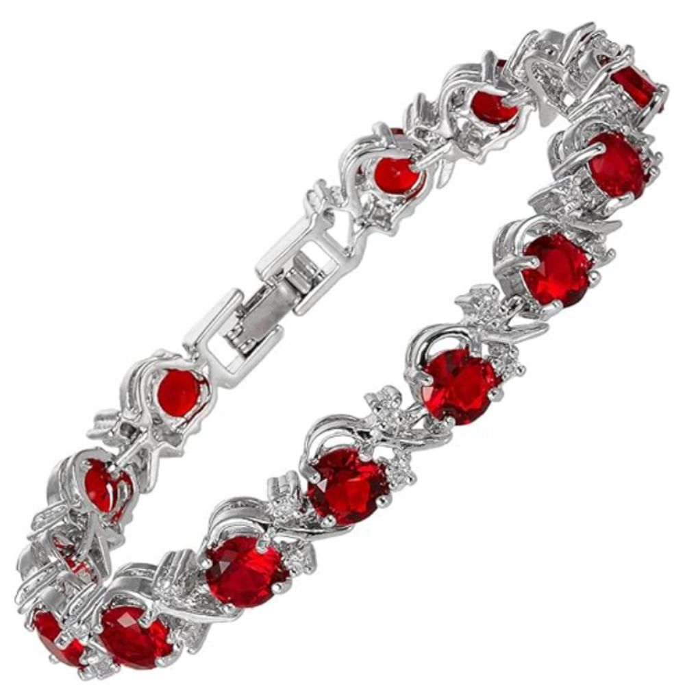 Bracciale da tennis in rubini