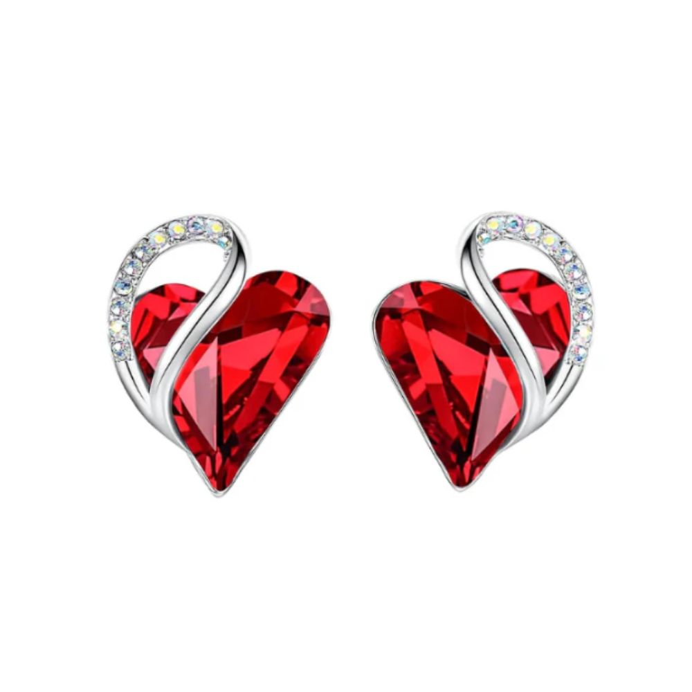 Orecchini in rubini cuore infinito