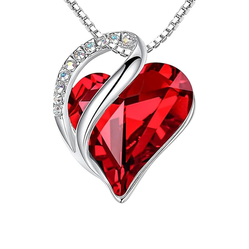 Collana Infinity Heart Ruby | Oro Bianco