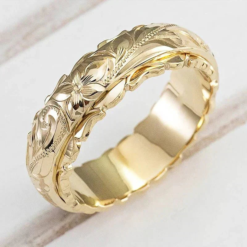 Anello Antico in Oro con Fiore - Oro