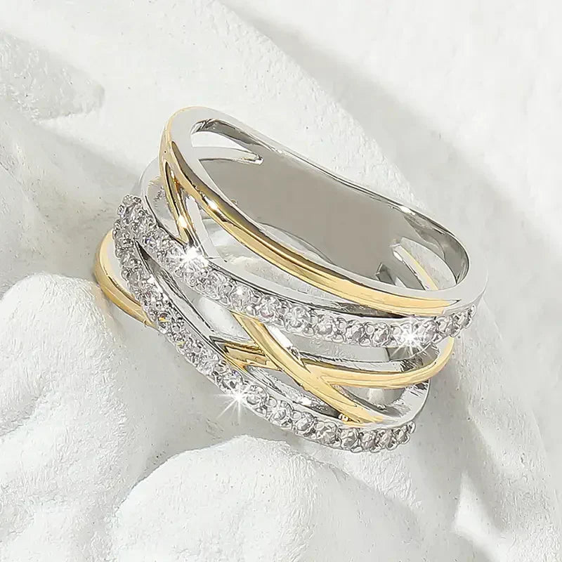 Anello in Zirconia SilverGold Radiance | Oro Misto