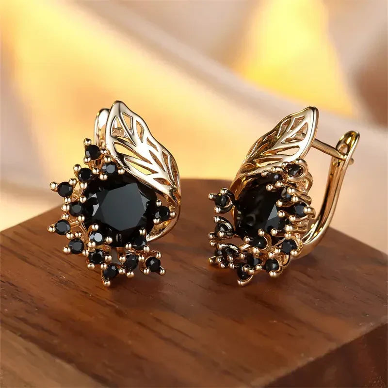 Orecchini in Zirconia Nera | Oro