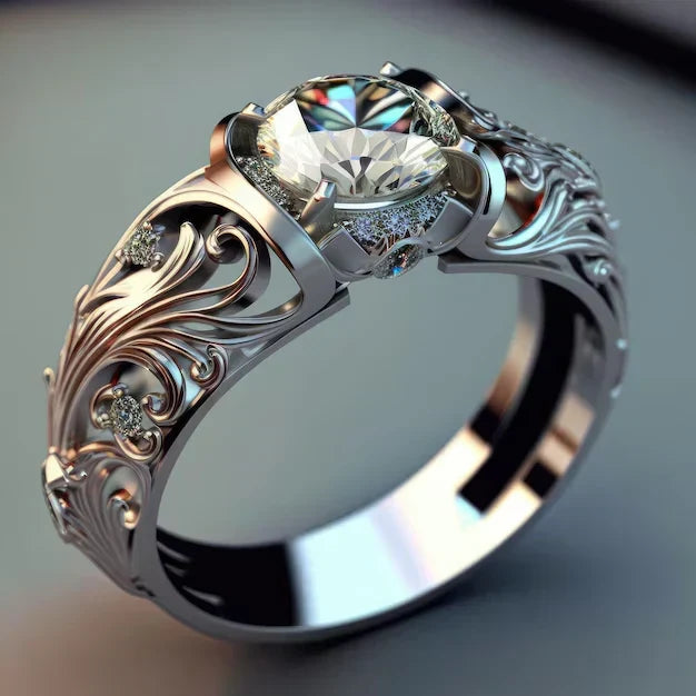 Anello in Cristallo Squisito | Oro Bianco