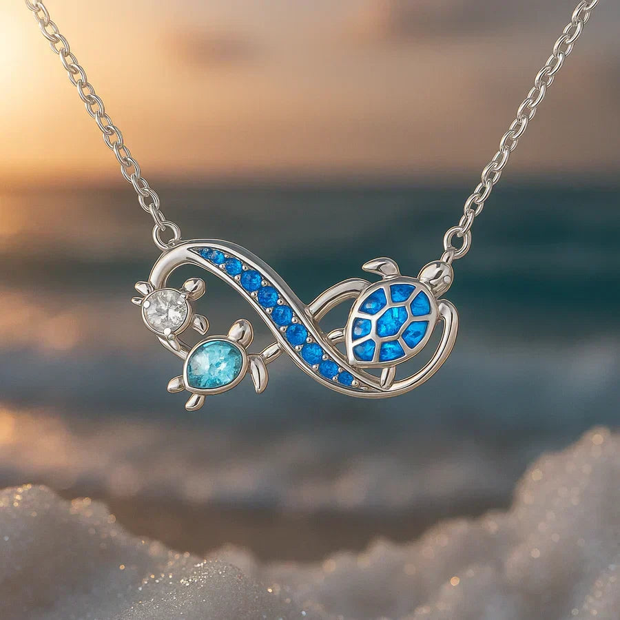 Collana a Tartaruga Twin in Argento | Oro Bianco