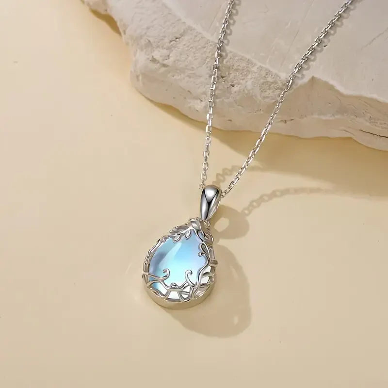 Collana con Pendente Glacier Illuminato dalla Luna | Oro Bianco