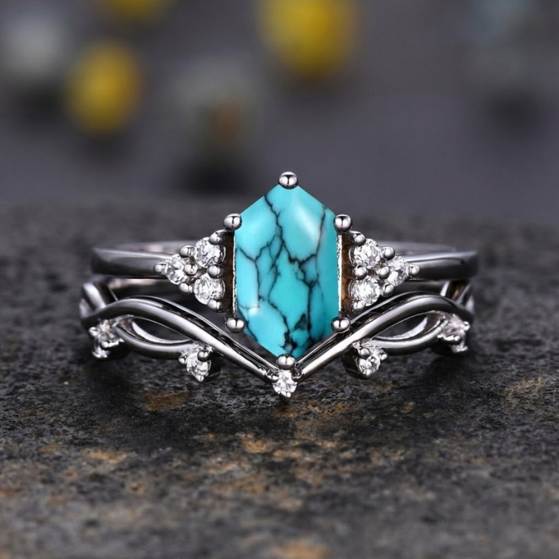 Set Anello Elarin Sea Crest | Oro Bianco