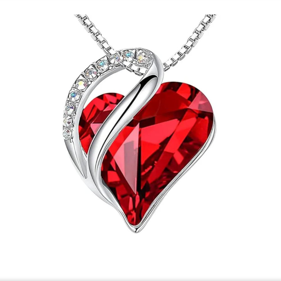 Collana Infinita in Rubini a Cuore