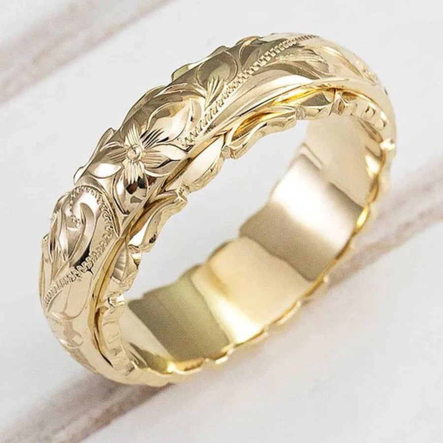 Anello Fiore in Oro Antico