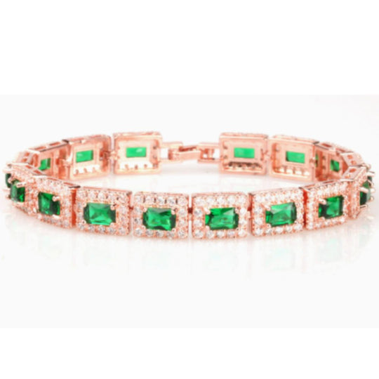 Bracciale in oro con smeraldo verde