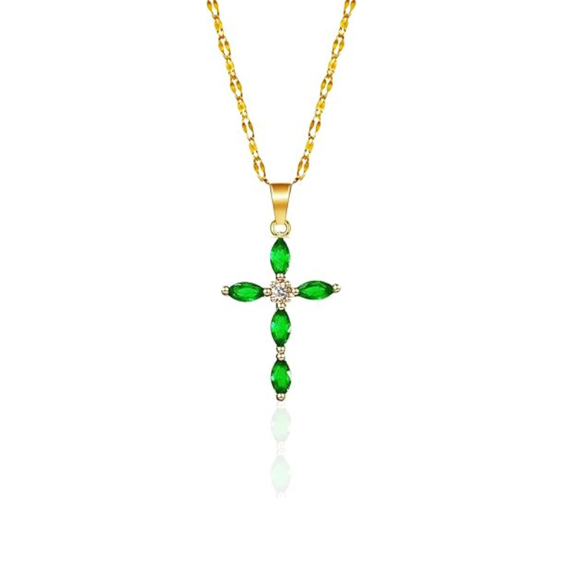 Collana Croce di Smeraldo | Oro